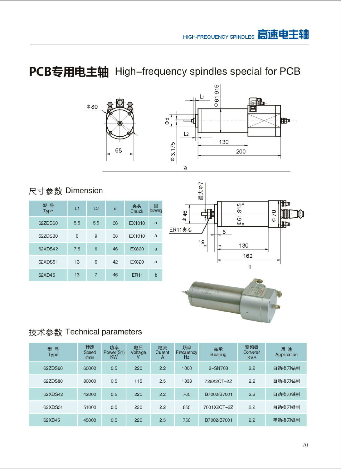 PCB专用电主轴